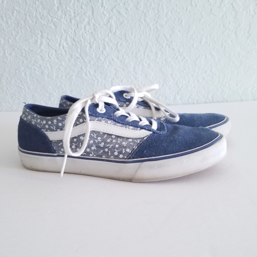 Vans Blue Floral Print Sneakers